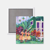 Hawaiian Keiki Hula Girls Magnet (Vorderseite/Rückseite)