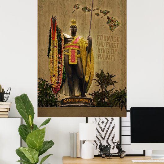 Hawaiian King Kamehameha I. Poster (Heimbüro)