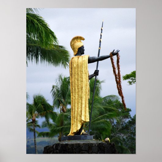 Hawaiian King Kamehameha Statue, Seitenansicht Poster (Vorne)