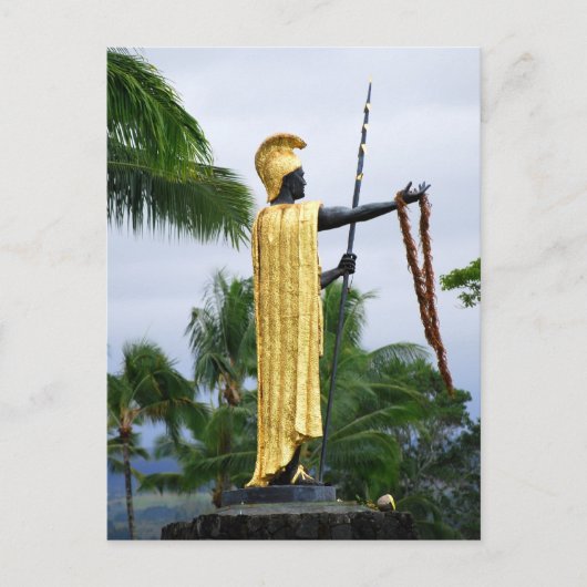 Hawaiian King Kamehameha Statue, Seitenansicht Postkarte (Vorderseite)