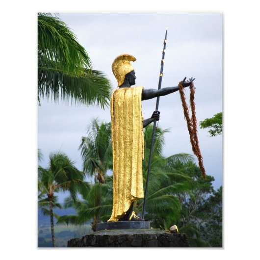 Hawaiian King Kamehameha Statue, Side View Fotodruck (Vorne)