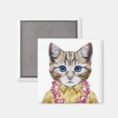 Hawaiian Kitty Cat Magnet (Vorderseite/Rückseite)
