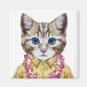 Hawaiian Kitty Cat Magnet (Vorne)