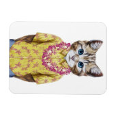 Hawaiian Kitty Cat Magnet (Horizontal)
