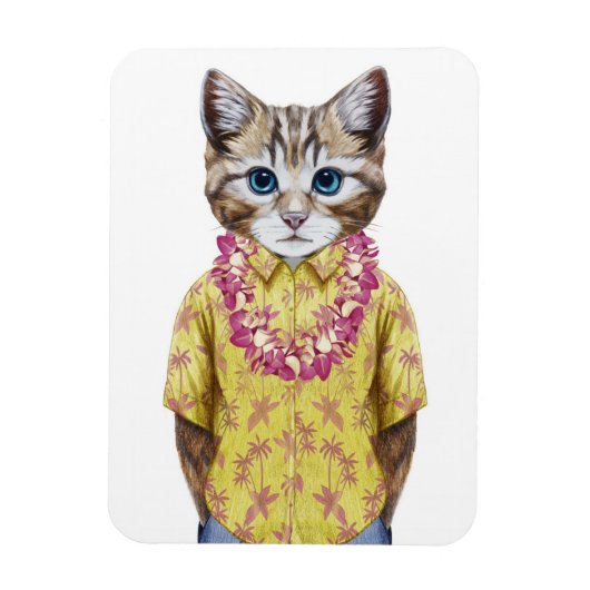 Hawaiian Kitty Cat Magnet (Vertikal)