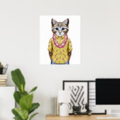 Hawaiian Kitty Cat Poster (Heimbüro)