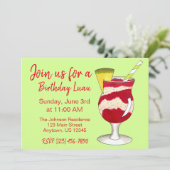 Hawaiian Lava Flow Cocktail Luau Island Party Einladung (Stehend Vorderseite)