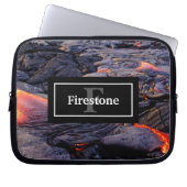 Hawaiian Lava Flow mit Ihrem Namen und Monogramm Laptopschutzhülle (Vorderseite)