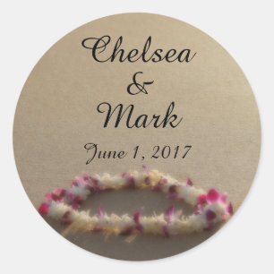 Hawaiian Lei Beach Wedding Stickers