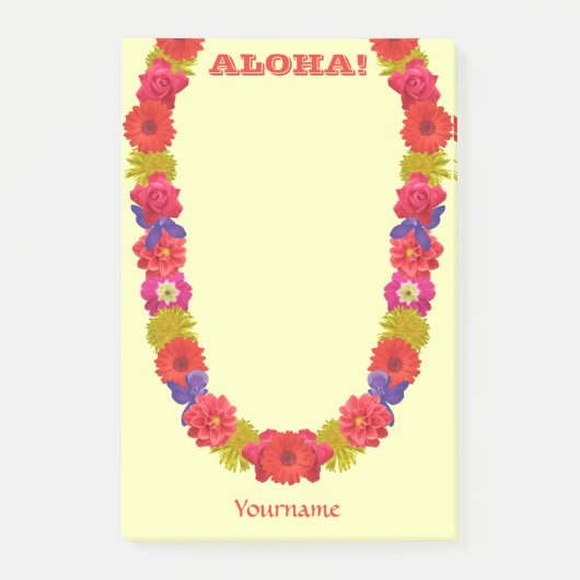 Hawaiian Lei Post-It Notes Klebezettel (Vorderseite)