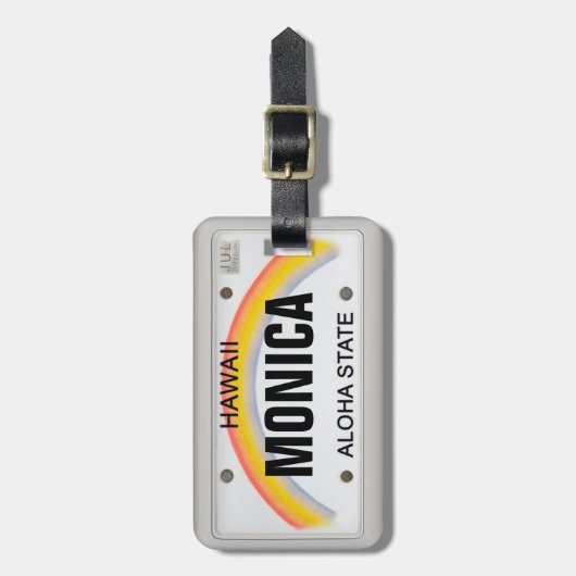 Hawaiian License Plate mit Ihrem Namen Gepäckanhänger (Vorderseite vertikal)