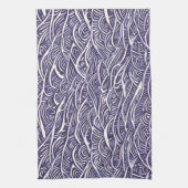 Hawaiian Linocut Waves and Surf Geschirrtuch (Vertikal)