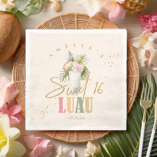 Hawaiian Luau 16 . Geburtstag ID1092 Serviette