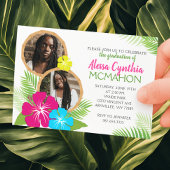 Hawaiian Luau 3 Foto Graduation Party Einladung