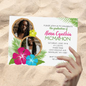 Hawaiian Luau 3 Foto Graduation Party Einladung