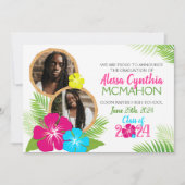 Hawaiian Luau Abschluss 3 Foto Ankündigung (Vorderseite)