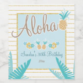 Hawaiian Luau, Ananas Weinetikett (Einzelnes Label)