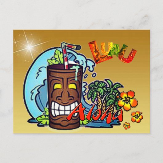 Hawaiian Luau Ankündigungspostkarte (Vorderseite)