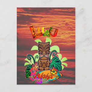Hawaiian Luau Ankündigungspostkarte