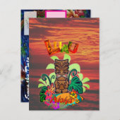 Hawaiian Luau Ankündigungspostkarte (Vorne/Hinten)