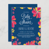 Hawaiian Luau Baby Dusche Tropical Thema Einladung (Vorne/Hinten)