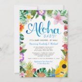 Hawaiian Luau Baby Shooter by Mail| Blau Einladung (Vorderseite)