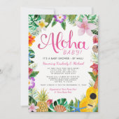 Hawaiian Luau Baby Shooter by Mail| Rosa Einladung (Vorderseite)