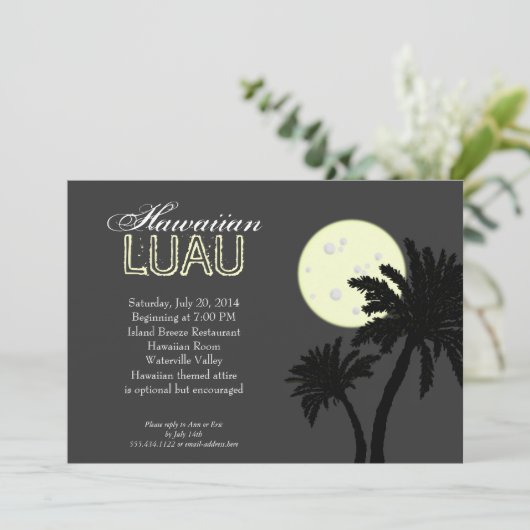 Hawaiian Luau bei nächtlichen Einladungen (Stehend Vorderseite)