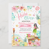 Hawaiian Luau Birthday Invite Tropical Pool Party Einladung (Vorderseite)