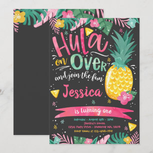 Hawaiian Luau Birthday Party Ananas Luau Pool Einladung