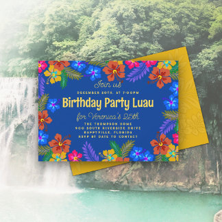 Hawaiian Luau Birthday Party Einladung