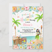 Hawaiian Luau Birthday Party Tropical Birthday Einladung (Vorderseite)