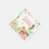 Hawaiian Luau Birthday Tropical Pool Party Pastel Serviette (Ecke)