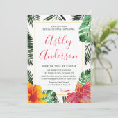 Hawaiian Luau Bridal Dusche Einladung (Stehend Vorderseite)