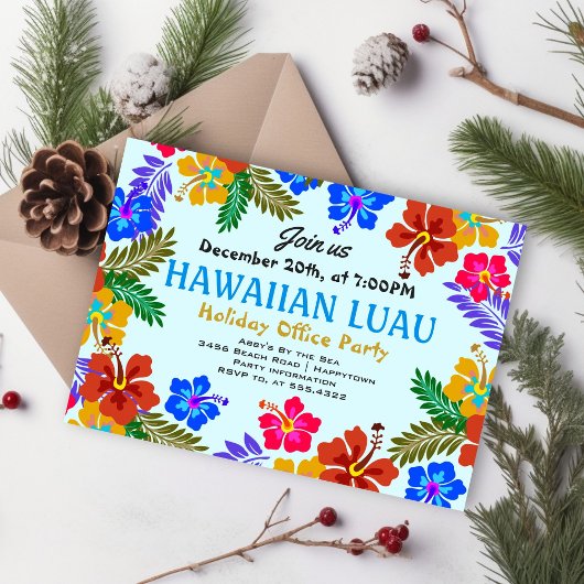 Hawaiian Luau Custom Party Hibiskus Einladungen