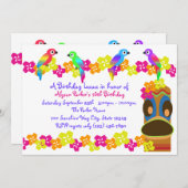 Hawaiian Luau Einladung (Vorne/Hinten)