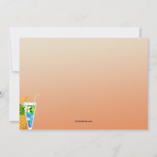 Hawaiian Luau Einladung Custom (Rückseite)