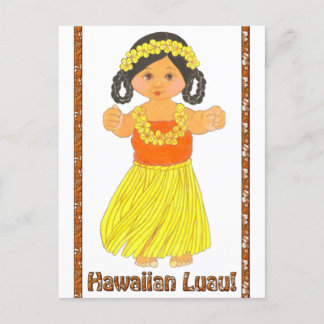 Hawaiian Luau Einladung Postkarte