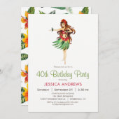 Hawaiian Luau Geburtstagsparty Einladung (Vorne/Hinten)