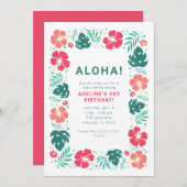Hawaiian Luau Geburtstagsparty Einladungen (Vorne/Hinten)
