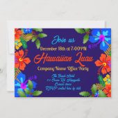 Hawaiian Luau Holiday Party Hibisken in Holly Einladung (Vorderseite)