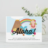 Hawaiian-Luau-Kinder-Geburtstagsparty Einladung (Stehend Vorderseite)
