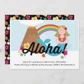 Hawaiian-Luau-Kinder-Geburtstagsparty Einladung (Vorne/Hinten)