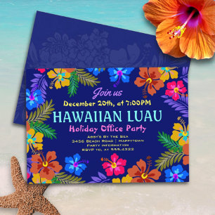 Hawaiian Luau Office Party Hibisken Einladungen