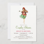 Hawaiian Luau Paare Dusche Einladung (Vorderseite)