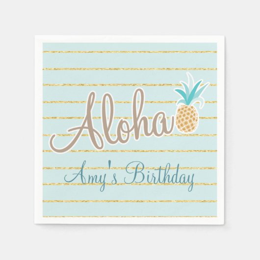 Hawaiian Luau Party, Custom Napkins Serviette (Vorderseite)