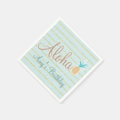 Hawaiian Luau Party, Custom Napkins Serviette (Ecke)