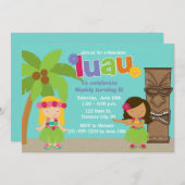 Hawaiian-Luau-Party Einladung (Vorne/Hinten)