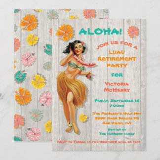 Hawaiian Luau Party Einladung