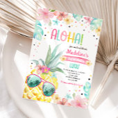 Hawaiian Luau Pineaple Tropical Girl Birthday Einladung